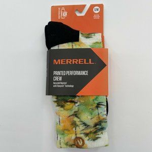 Merrell Printed Performance Crew Socks Hiking Size S/M Women 5-9.5/Men 5-8.5